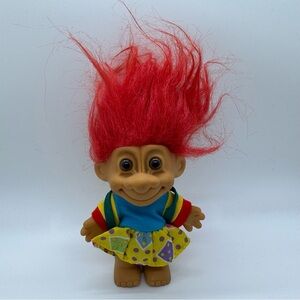 Vintage Russ School Student Girl With Backpack Troll 5”